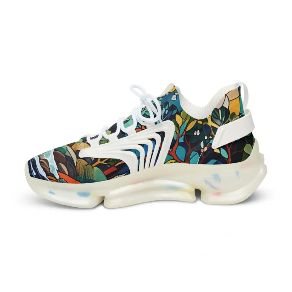 Floral-patterned athletic shoe from Men’s Mesh Sneakers Stained Horizon PixiOnyx Chromatic Streetwear