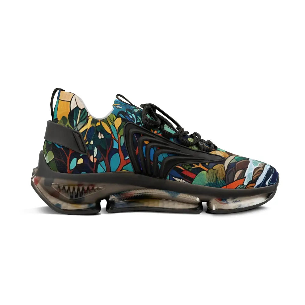 Colorful patterned athletic shoe from Men’s Mesh Sneakers Stained Horizon PixiOnyx Chromatic Streetwear