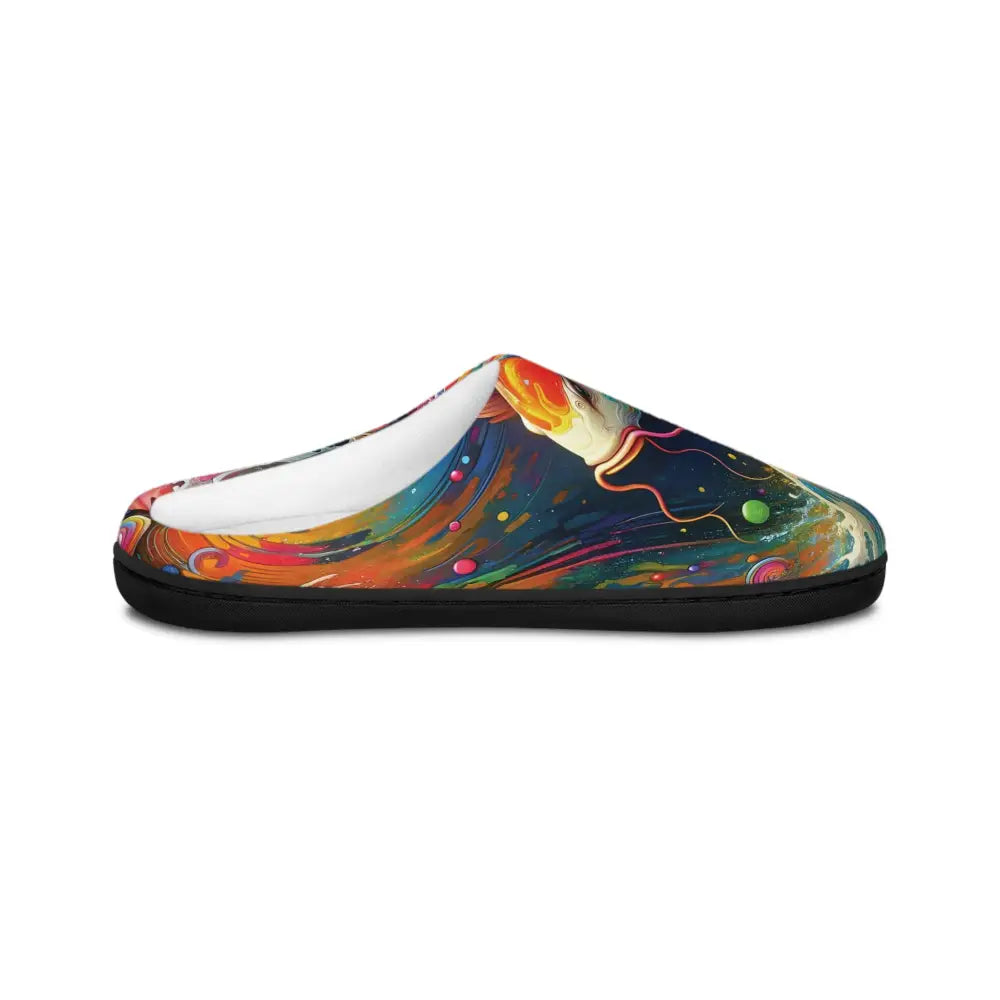 Colorful abstract slipper from Men’s Slippers Rainbow Koi PixiOnyx Luxe Loungewear