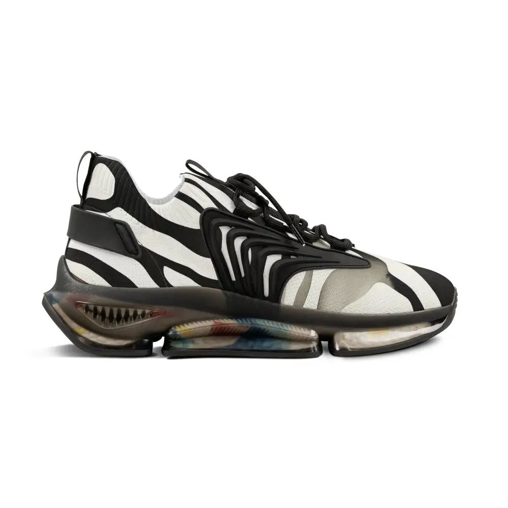 Zebra-striped athletic shoe with clear sole from Men’s Sneakers Nightstripe Pulse PixiOnyx