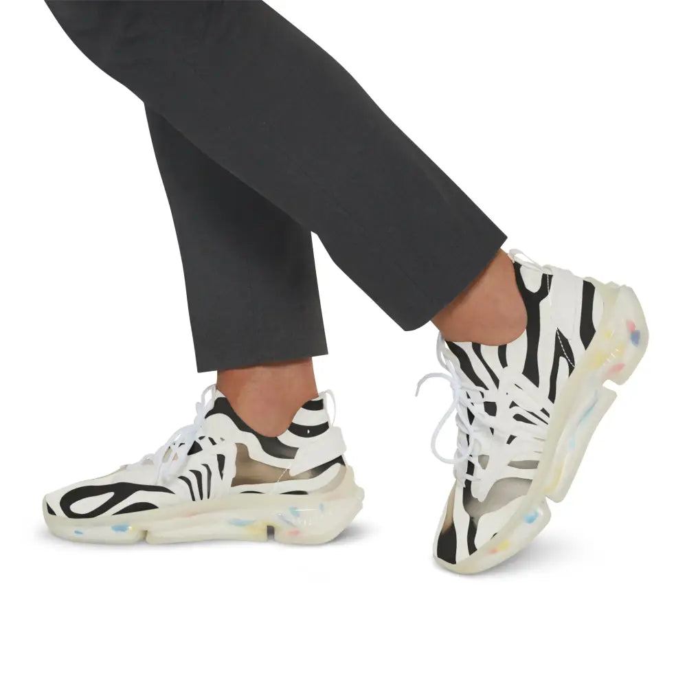 Zebra-striped chunky sneakers from Nightstripe Pulse PixiOnyx Monochrome Motion Series