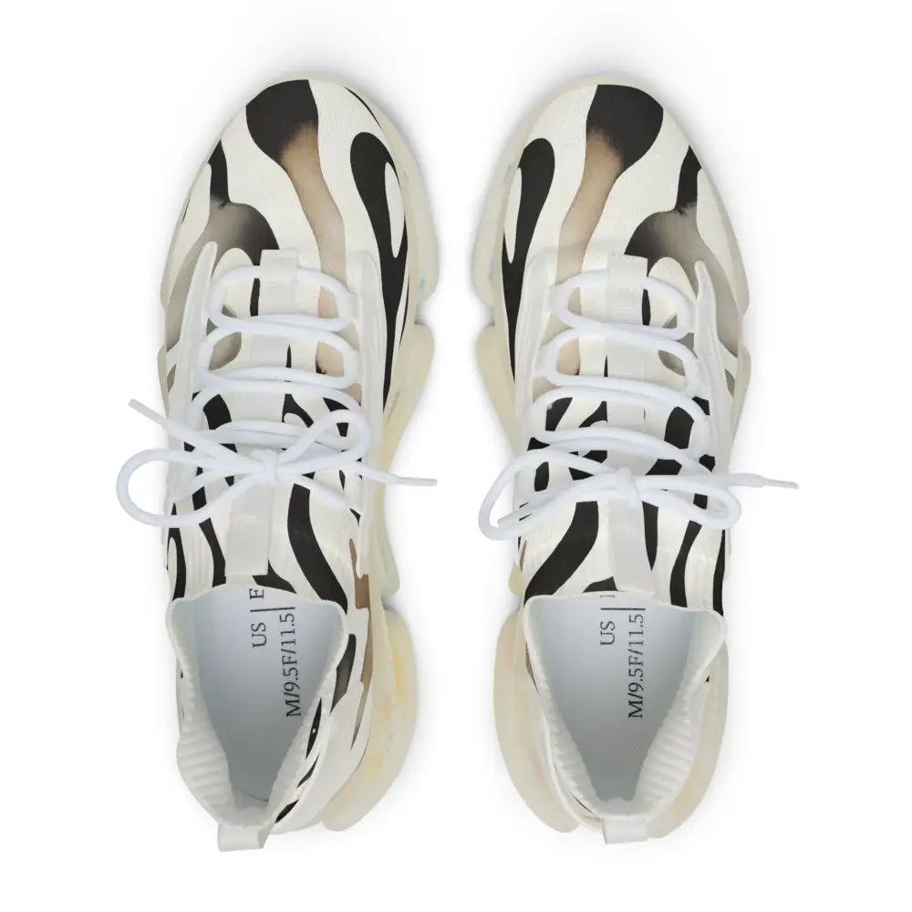 Men’s Zebra-Striped Athletic Sneakers Nightstripe Pulse PixiOnyx Monochrome Motion Series