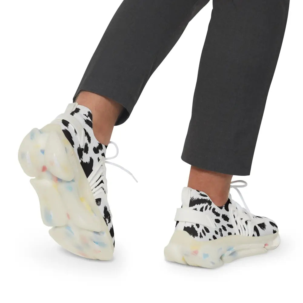 Spotted athletic shoes from Men’s Sneakers White Leopard Dash PixiOnyx Streetstride Edition