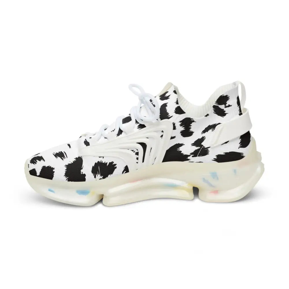 Cow-print athletic shoe from Men’s Sneakers White Leopard Dash PixiOnyx Streetstride Edition