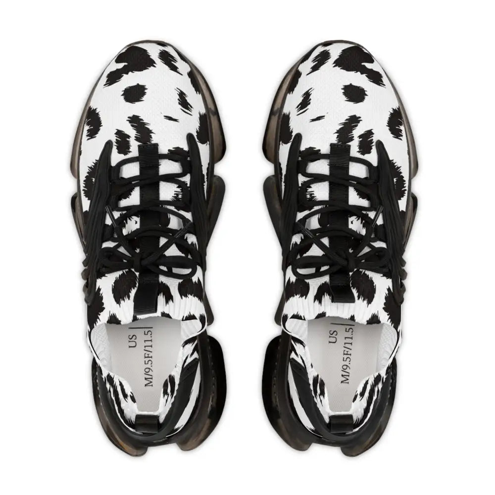 Black and white spotted sneakers from Men’s Sneakers White Leopard Dash PixiOnyx Streetstride Edition