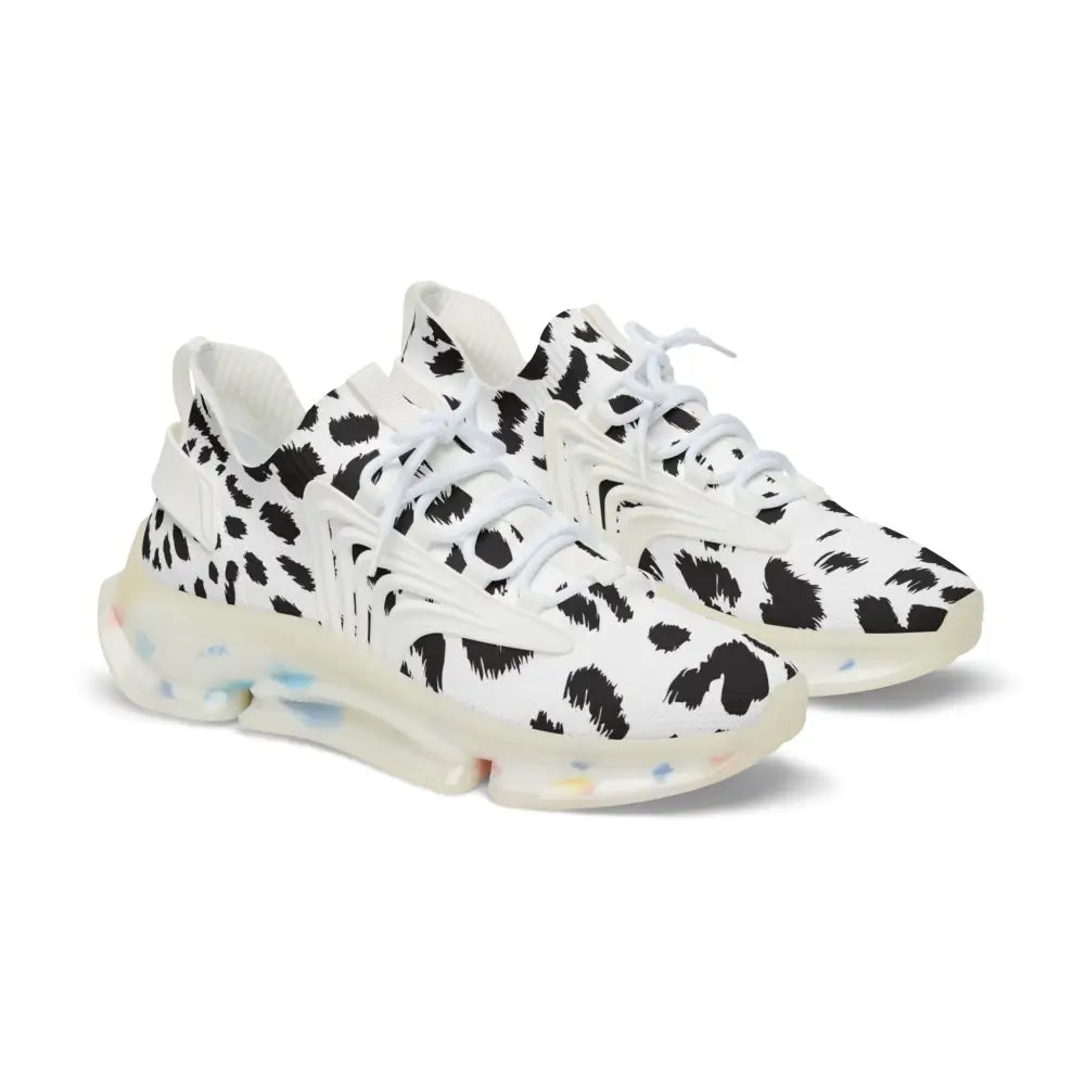 Cow-print athletic shoes from Men’s Sneakers White Leopard Dash PixiOnyx Streetstride Edition