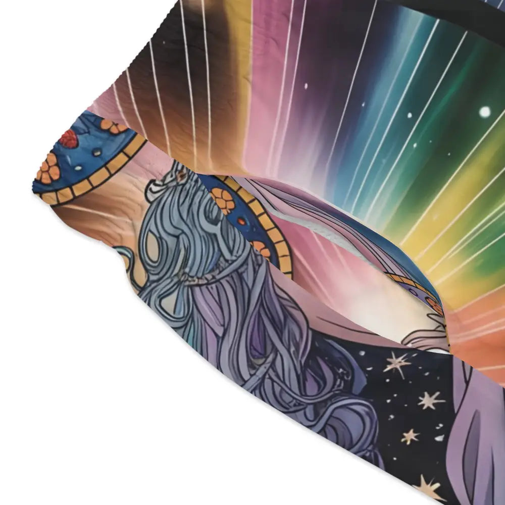 Colorful patterned Fabric for Men’s Swim Trunks Celestial Bloom Mystical Art Swimwear