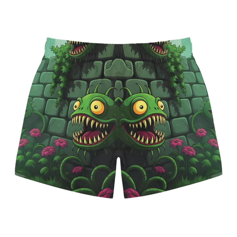 Monster-themed swim trunks from Grinvine Grove PixiOnyx Surreal Fantasy Naturewear