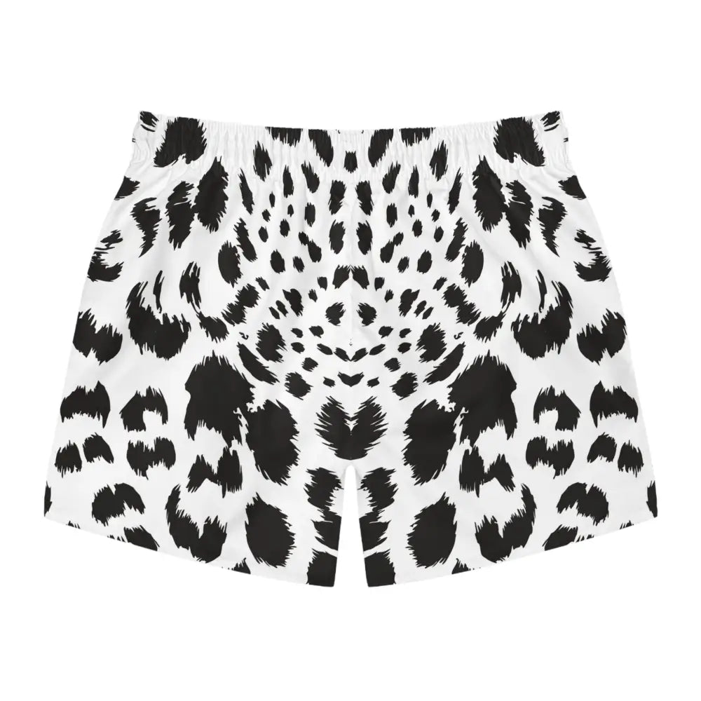 Black and white leopard print boxer shorts from PixiOnyx Monochrome Beachwear