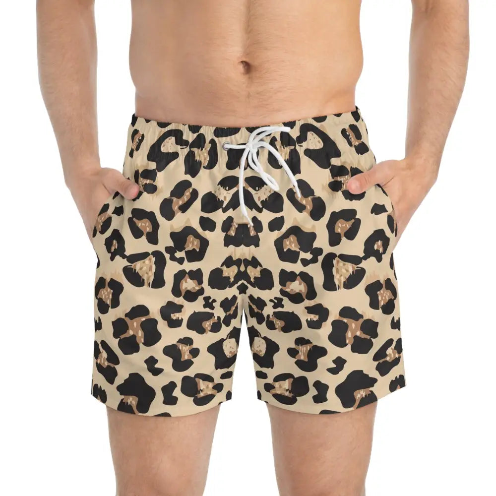 Men’s Leopard Print Swim Trunks from PixiOnyx Summerwear Wild Instinct collection