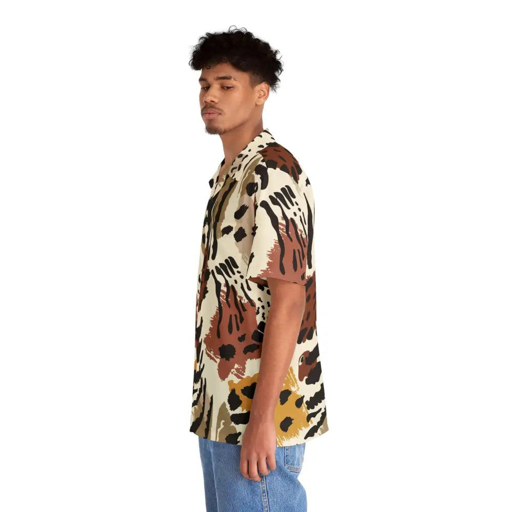 Animal print short-sleeved tropical shirt from Men’s Safari Camouflage Fusion collection
