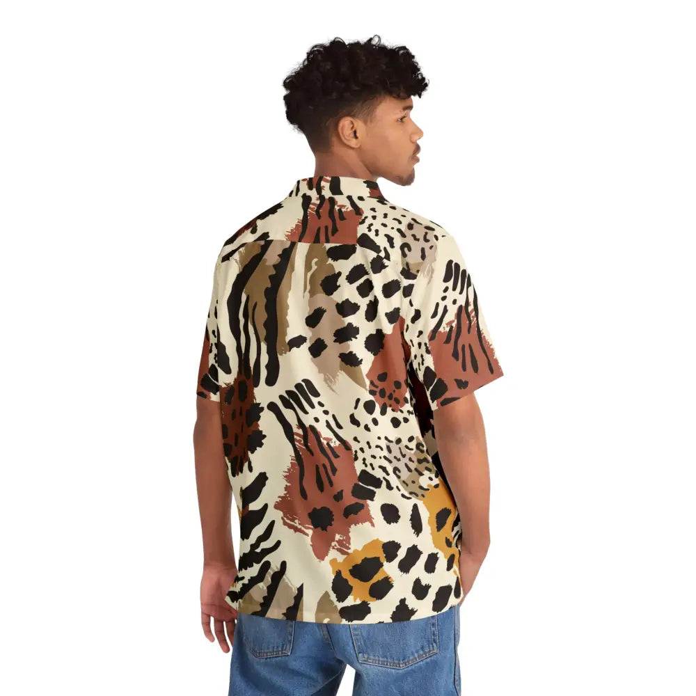 Animal print short-sleeved shirt from Men’s Tropical Print Shirt Safari Camouflage Fusion collection