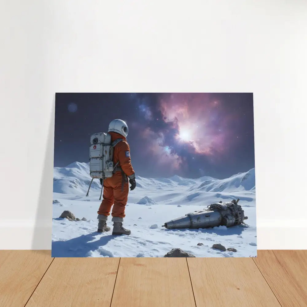 Astronaut print on Metal Print Crashed Astronaut Silent Descent by PixiOnyx