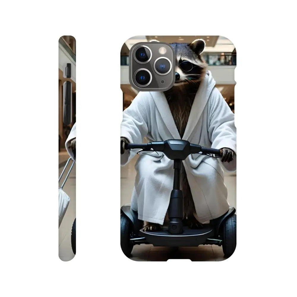 Mobility Mogul iPhone Slim Case with Raccoon on Scooter design from PixiOnyx