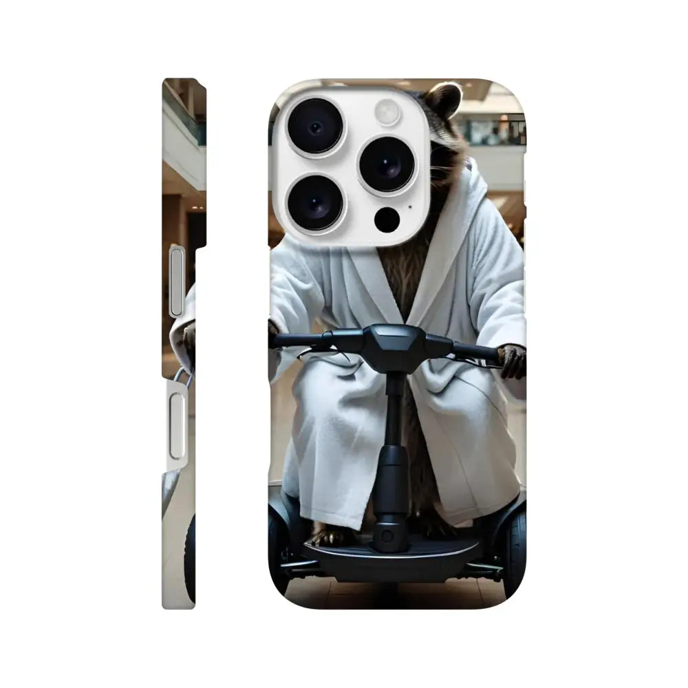 Phone case with raccoon riding a scooter for PixiOnyx Mobility Mogul iPhone Slim Cover