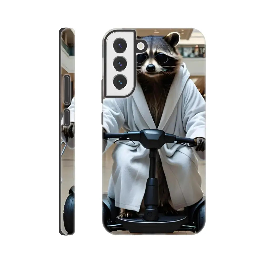 Samsung Tough Case featuring a Raccoon in robe riding a scooter for PixiOnyx Deluxe design