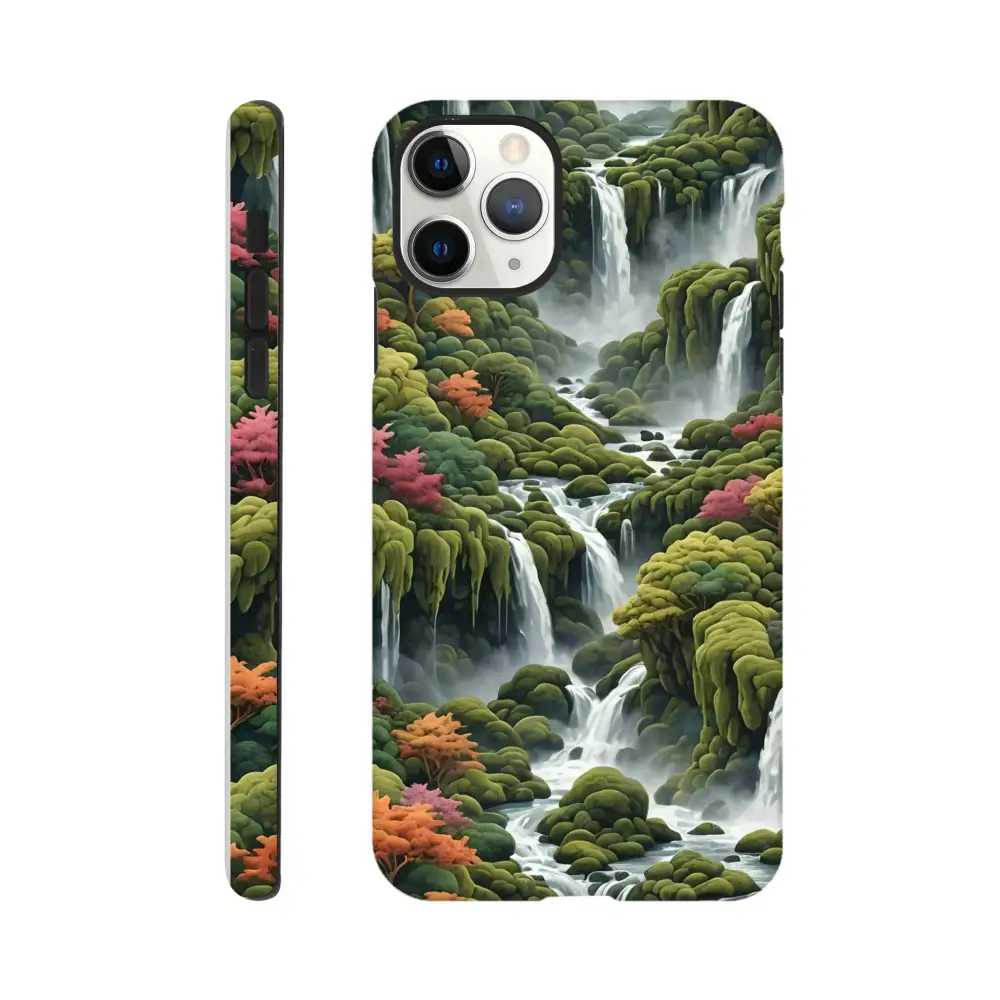 Waterfall-themed phone case for iPhone from Moss Cascade by PixiOnyx