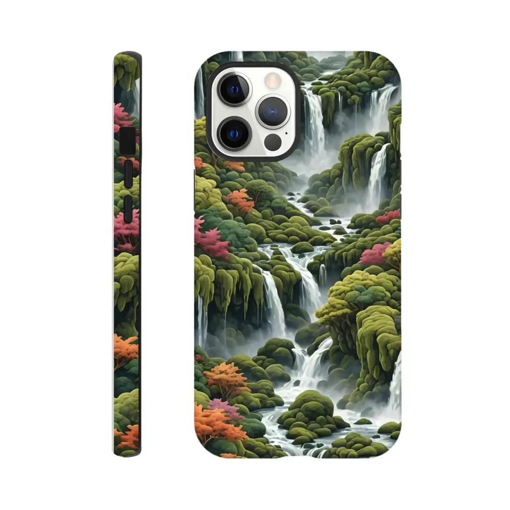 Waterfall-themed Moss Cascade iPhone Tough Case on PixiOnyx product page