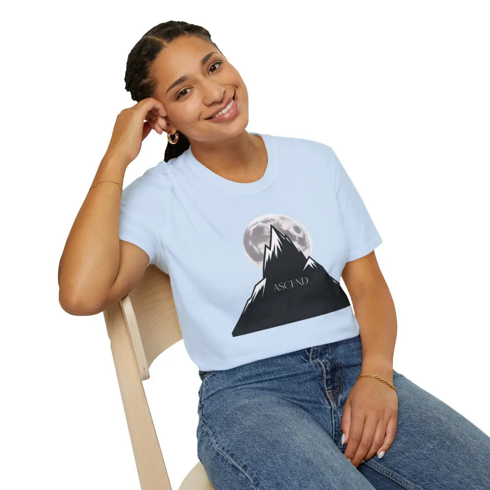 Mountain Inspired Unisex T Shirt | Ascend Adventure Tee Outdoor Apparel Gift for Hikers Travel ASCIEND Graphic Design