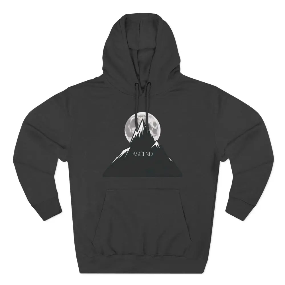 Mountain Scene Fleece Unisex Hoodie Ascend Cozy Outdoor Sweatshirt for Nature Lovers Gifts Hikers Adventure Apparel