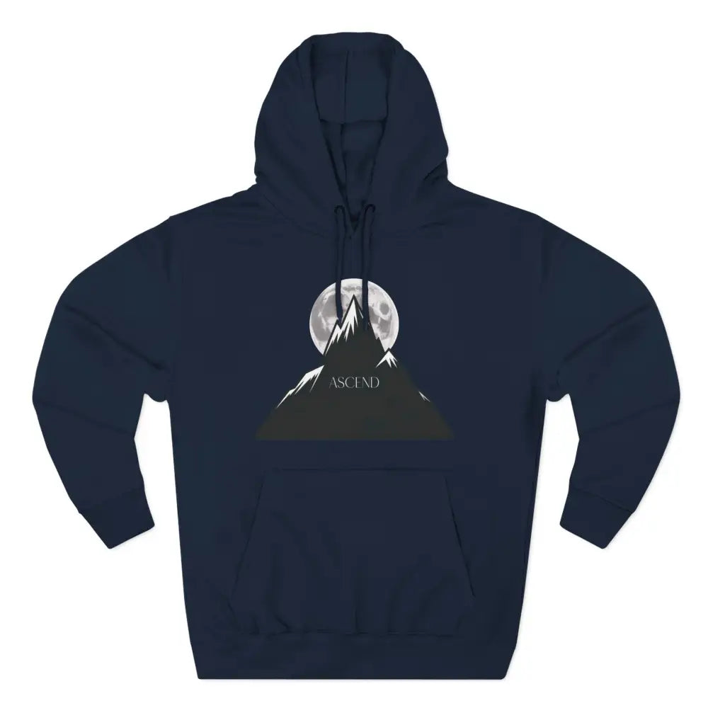 Mountain Scene Fleece Unisex Hoodie Ascend Cozy Outdoor Sweatshirt for Nature Lovers Gifts Hikers Adventure Apparel