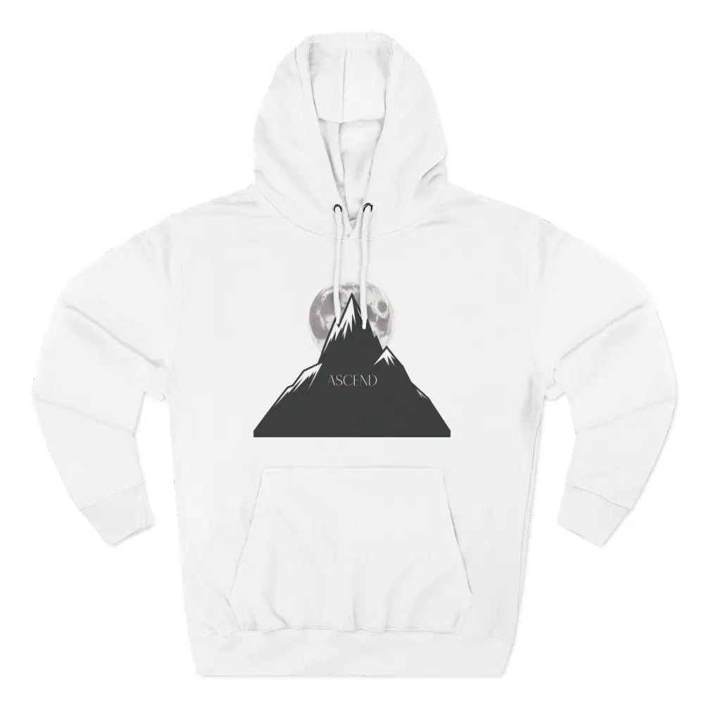 Mountain Scene Fleece Unisex Hoodie Ascend Cozy Outdoor Sweatshirt for Nature Lovers Gifts Hikers Adventure Apparel