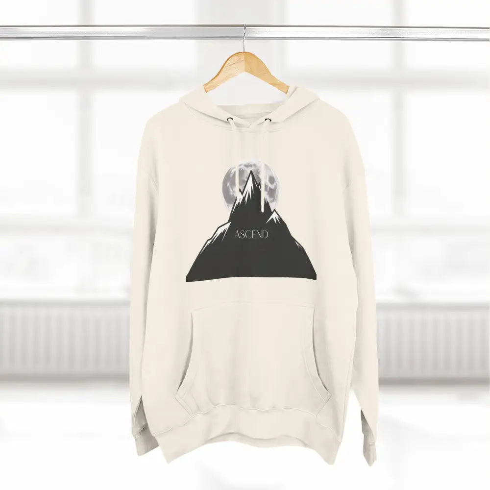 Mountain Scene Fleece Unisex Hoodie Ascend Cozy Outdoor Sweatshirt for Nature Lovers Gifts Hikers Adventure Apparel