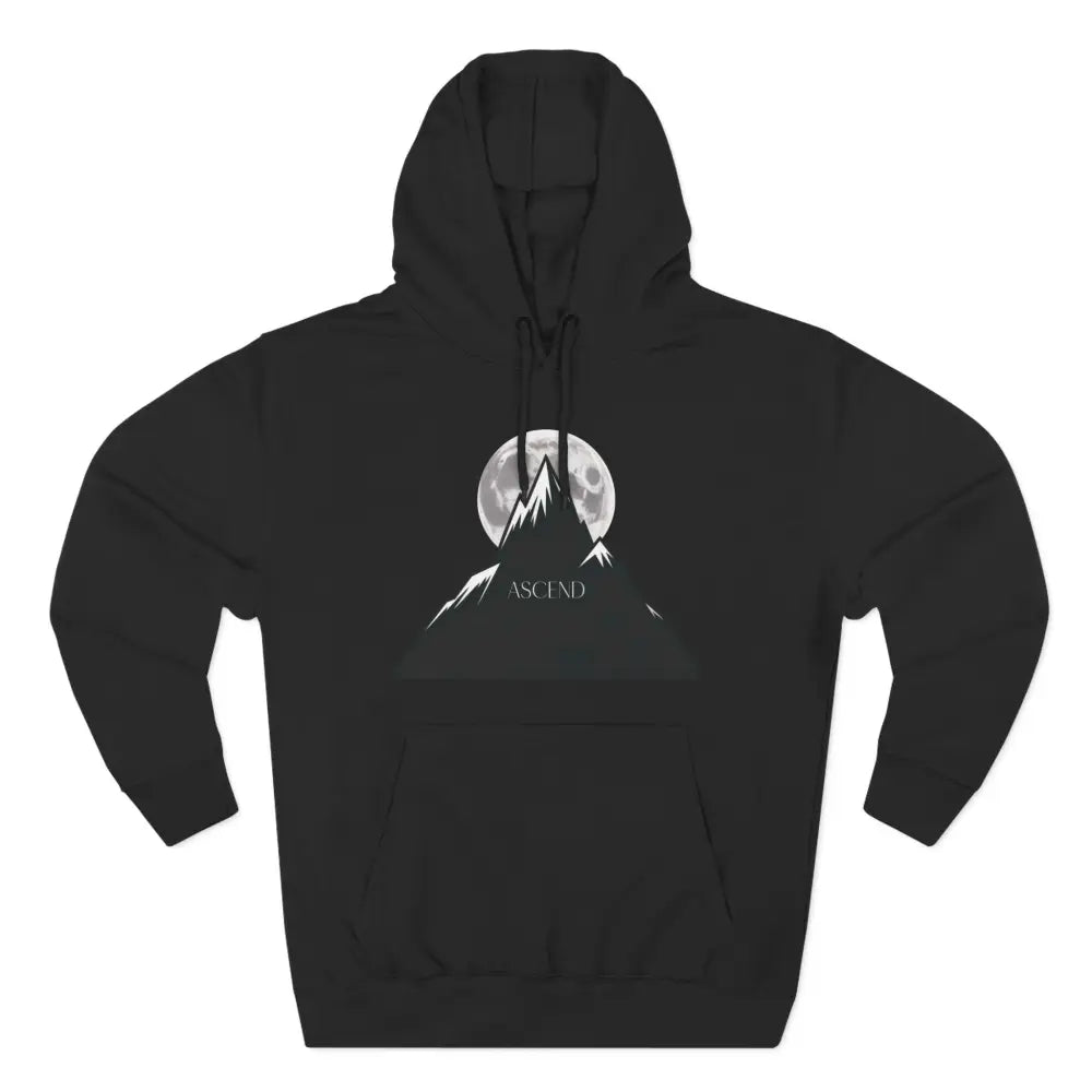Mountain Scene Fleece Unisex Hoodie Ascend Cozy Outdoor Sweatshirt for Nature Lovers Gifts Hikers Adventure Apparel