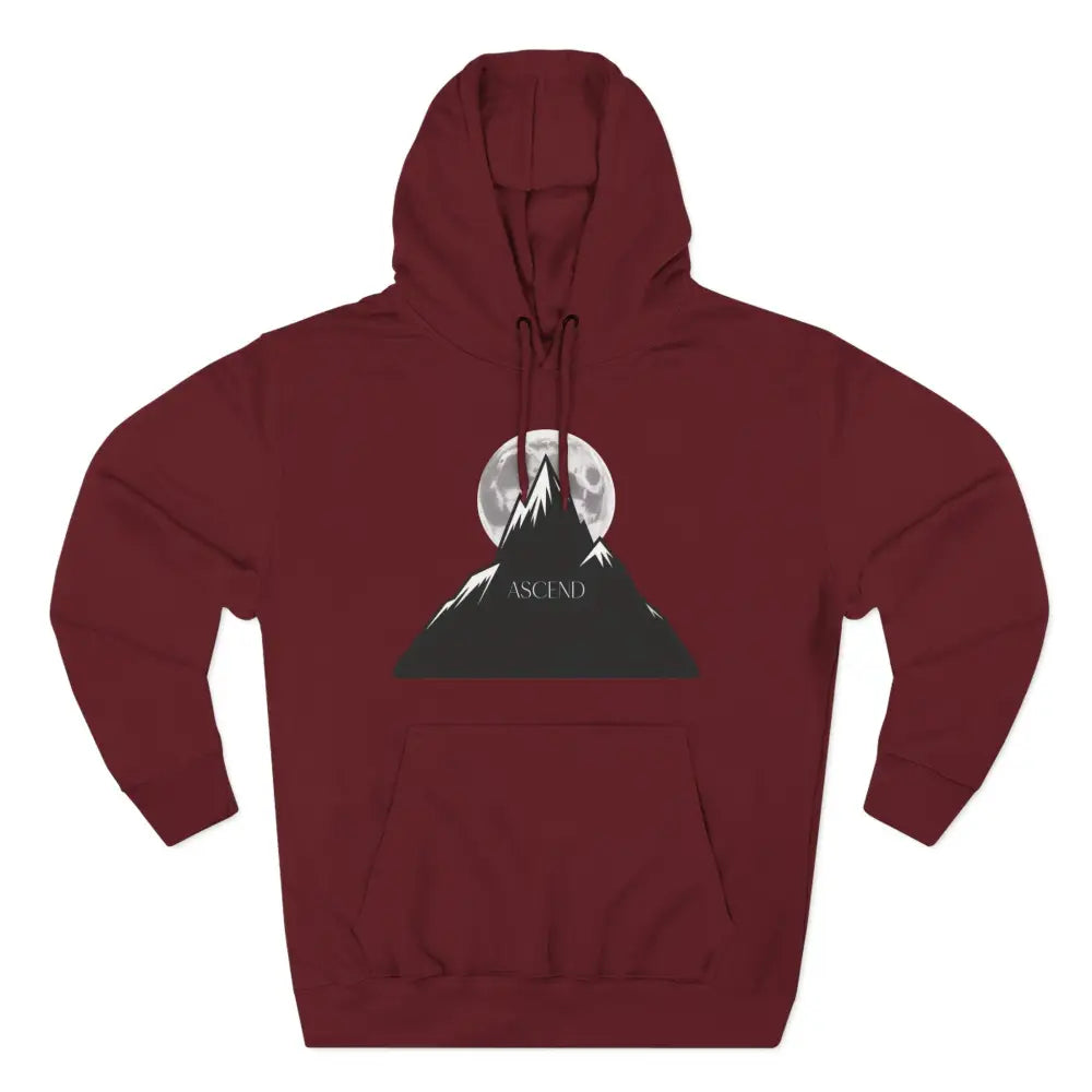 Mountain Scene Fleece Unisex Hoodie Ascend Cozy Outdoor Sweatshirt for Nature Lovers Gifts Hikers Adventure Apparel