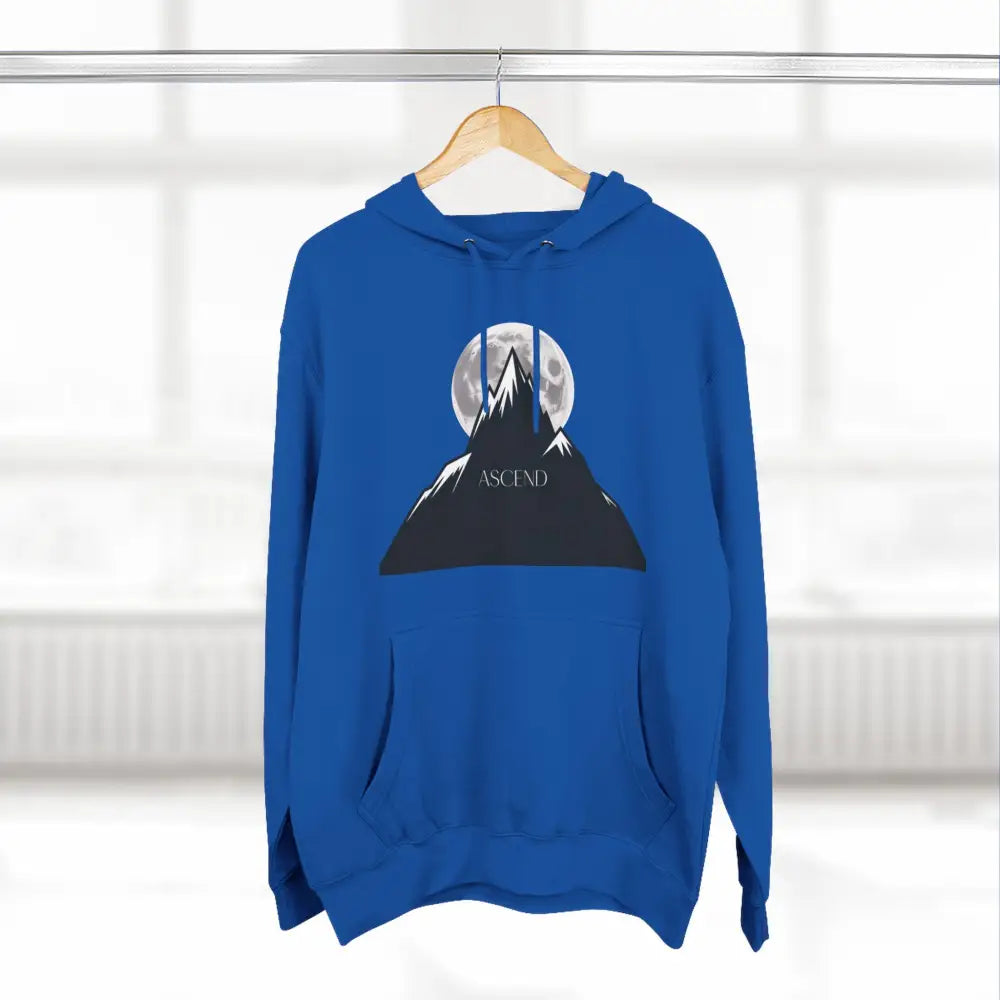 Mountain Scene Fleece Unisex Hoodie Ascend Cozy Outdoor Sweatshirt for Nature Lovers Gifts Hikers Adventure Apparel