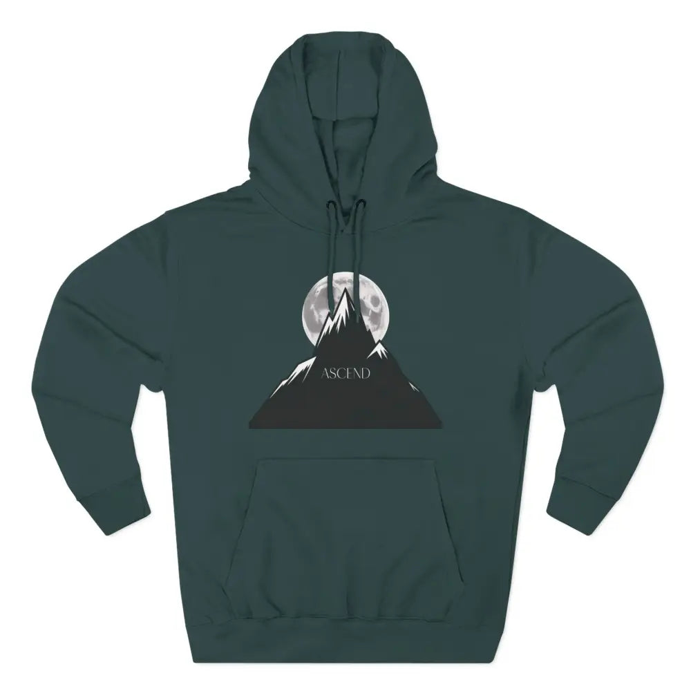 Mountain Scene Fleece Unisex Hoodie Ascend Cozy Outdoor Sweatshirt for Nature Lovers Gifts Hikers Adventure Apparel