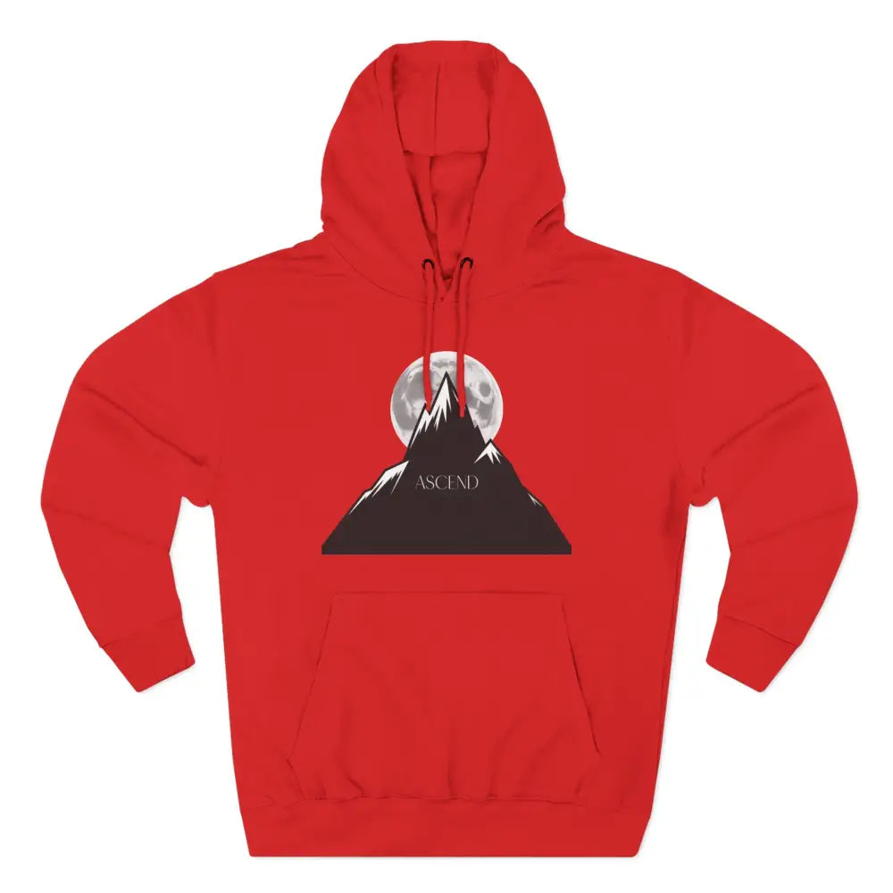 Mountain Scene Fleece Unisex Hoodie Ascend Cozy Outdoor Sweatshirt for Nature Lovers Gifts Hikers Adventure Apparel