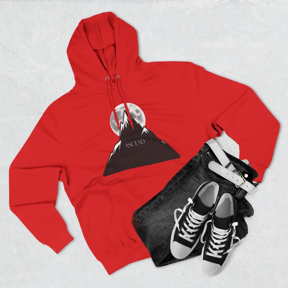 Mountain Scene Fleece Unisex Hoodie Ascend Cozy Outdoor Sweatshirt for Nature Lovers Gifts Hikers Adventure Apparel
