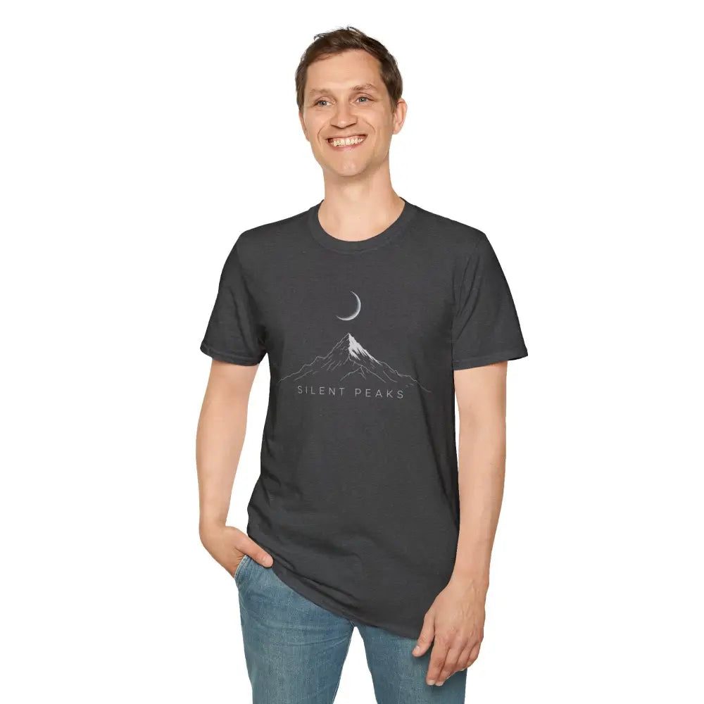 Mountain Themed Unisex T Shirt Cozy Graphic Tee Silent Peaks Outdoor Lover Gift Camping Apparel Nature Inspired Top