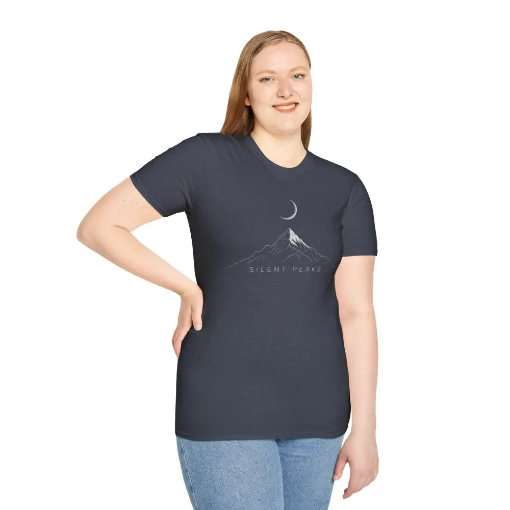 Mountain Themed Unisex T Shirt Cozy Graphic Tee Silent Peaks Outdoor Lover Gift Camping Apparel Nature Inspired Top
