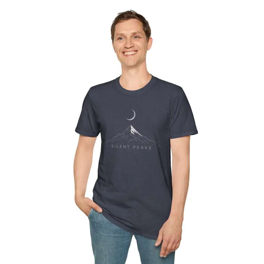 Mountain Themed Unisex T Shirt Cozy Graphic Tee Silent Peaks Outdoor Lover Gift Camping Apparel Nature Inspired Top