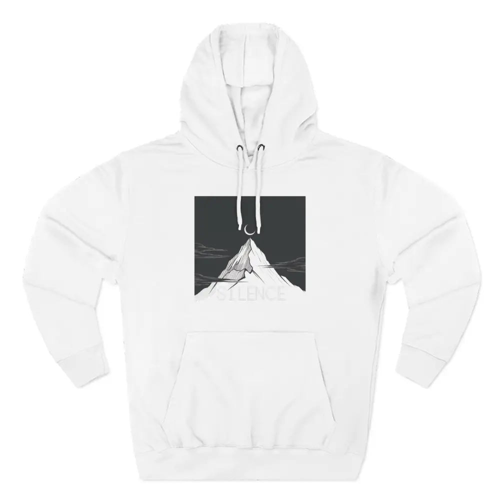 Mountain Vibes Fleece Unisex Hoodie Cozy Outdoor Apparel XS / White