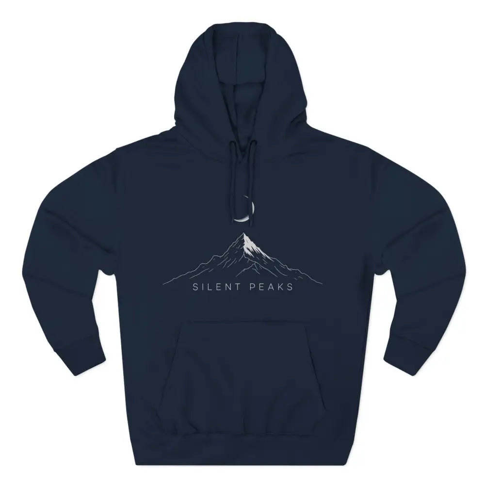 Mountain Vibes Fleece Unisex Hoodie Silent Peaks Cozy Outdoor Sweatshirt Gift for Nature Lovers Hiking Apparel Campfire