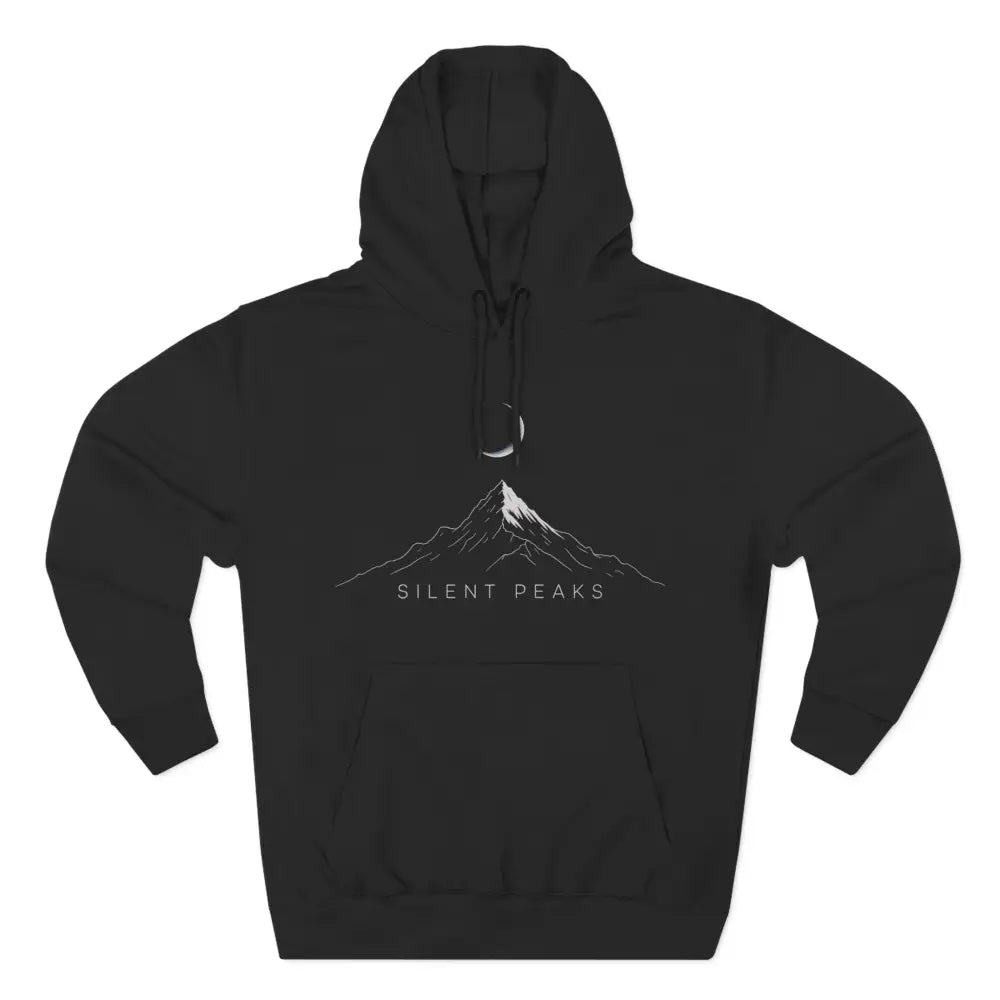 Mountain Vibes Fleece Unisex Hoodie Silent Peaks Cozy Outdoor Sweatshirt Gift for Nature Lovers Hiking Apparel Campfire
