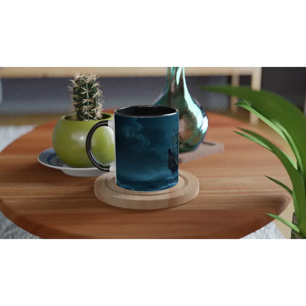 Dark blue Mug with Ship Design from PixiOnyx Moonlit Majesty Celestial Brew Vessel