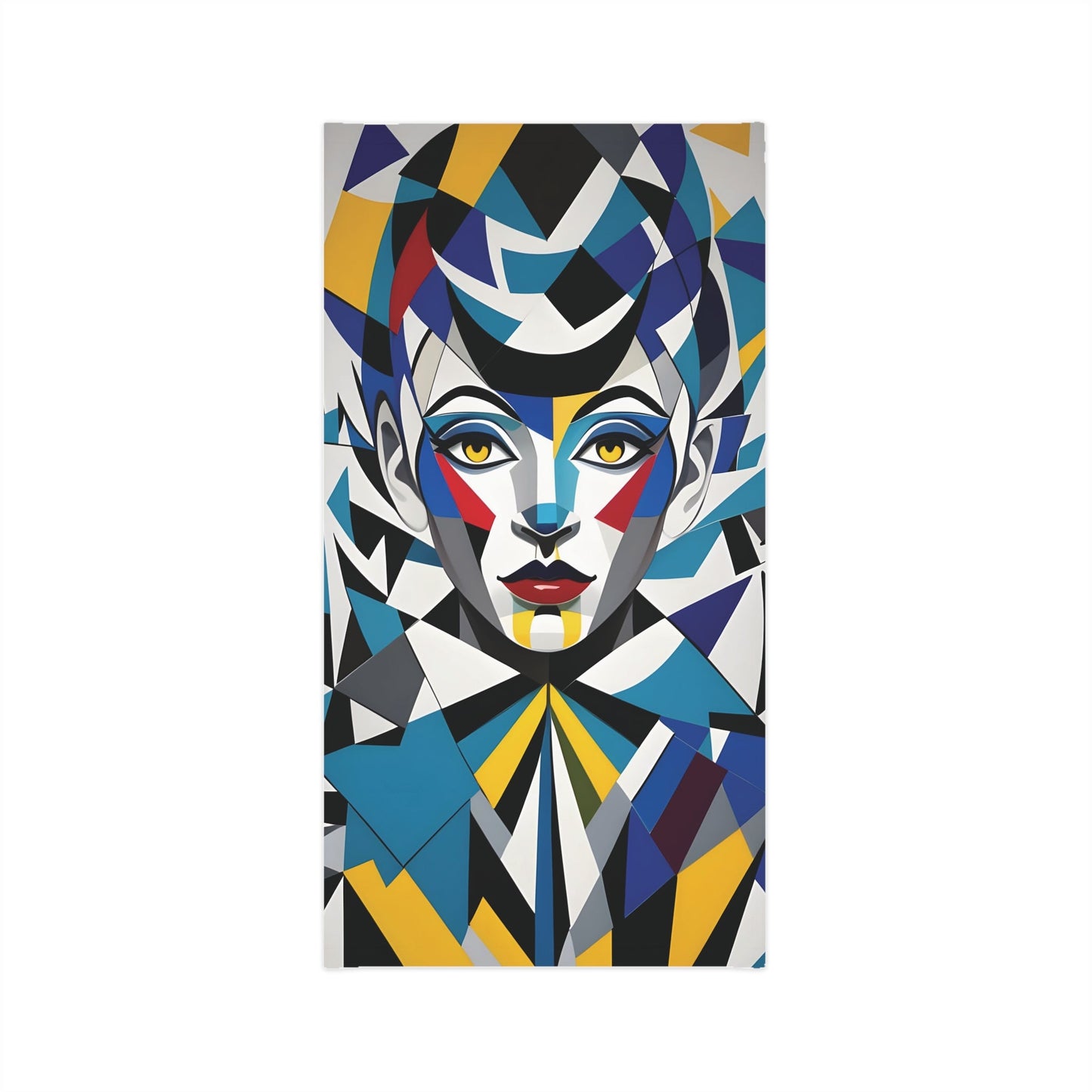 Abstract geometric portrait on Neck Gaiter Fragmented Muse from PixiOnyx Abstract Armor Series