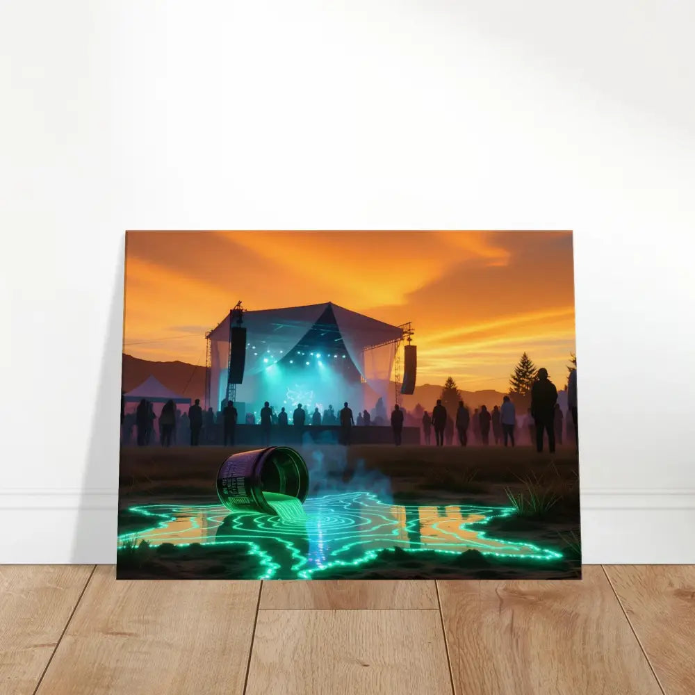 Vibrant concert scene canvas print from Neospatial Spill Festival Canvas by PixiOnyx