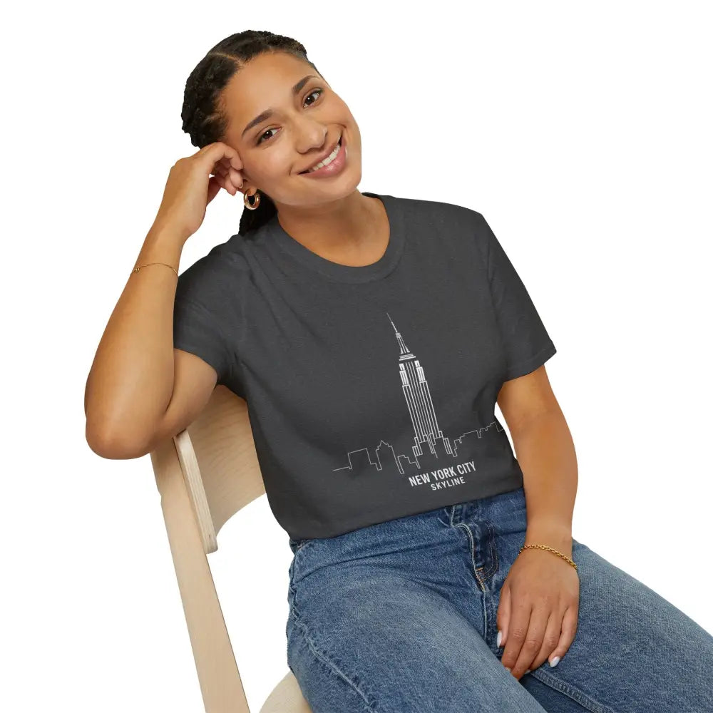 New York City Skyline T Shirt | Unisex Travel Tee Lover Gift Urban Fashion NYC Souvenir Cool Graphic