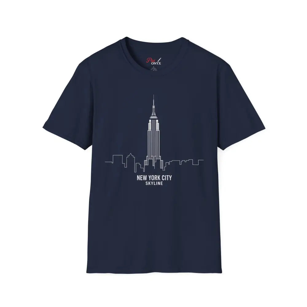 New York City Skyline T Shirt | Unisex Travel Tee Lover Gift Urban Fashion NYC Souvenir Cool Graphic Navy / S