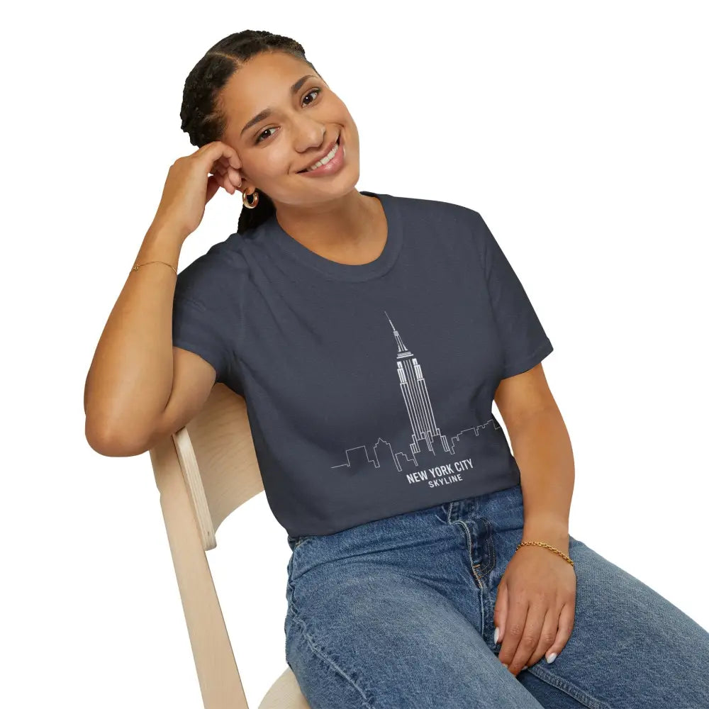 New York City Skyline T Shirt | Unisex Travel Tee Lover Gift Urban Fashion NYC Souvenir Cool Graphic