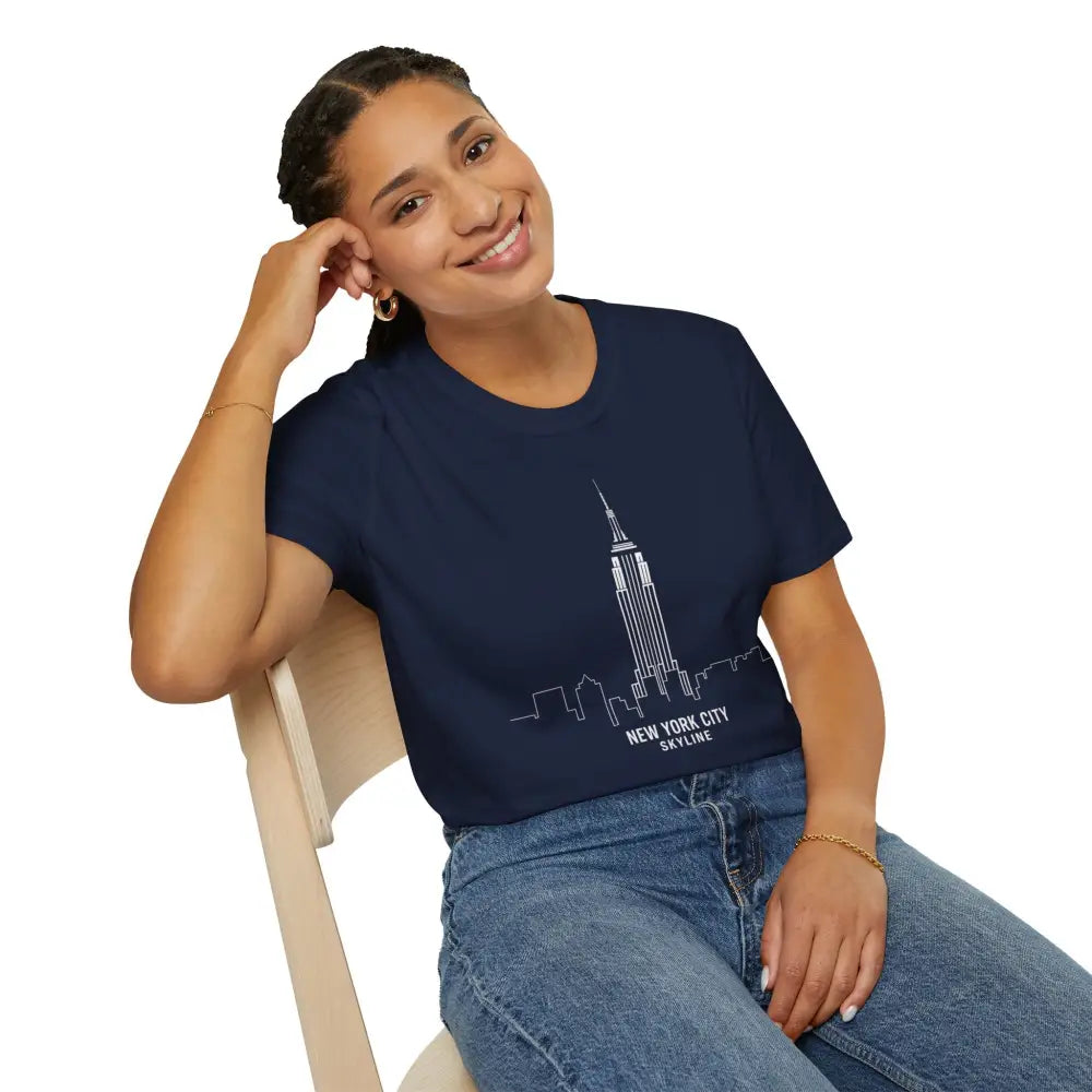 New York City Skyline T Shirt | Unisex Travel Tee Lover Gift Urban Fashion NYC Souvenir Cool Graphic