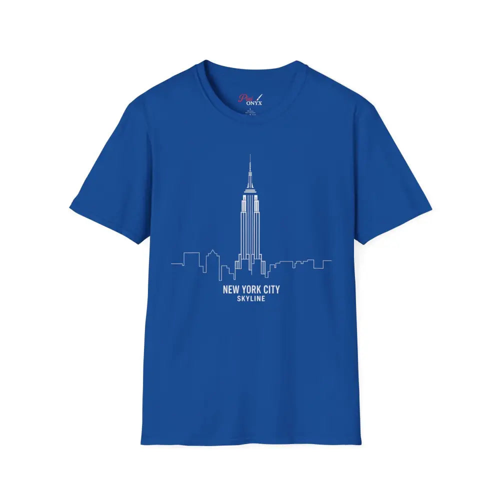 New York City Skyline T Shirt | Unisex Travel Tee Lover Gift Urban Fashion NYC Souvenir Cool Graphic Royal / S