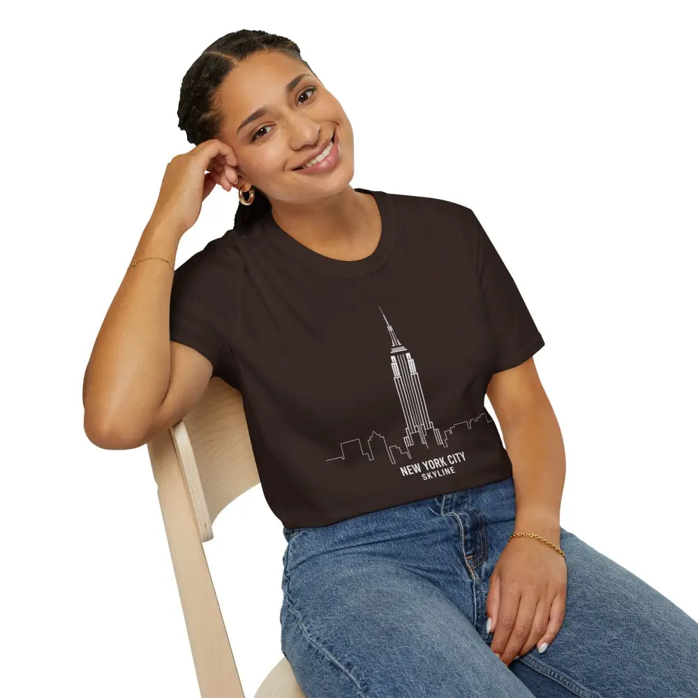 New York City Skyline T Shirt | Unisex Travel Tee Lover Gift Urban Fashion NYC Souvenir Cool Graphic