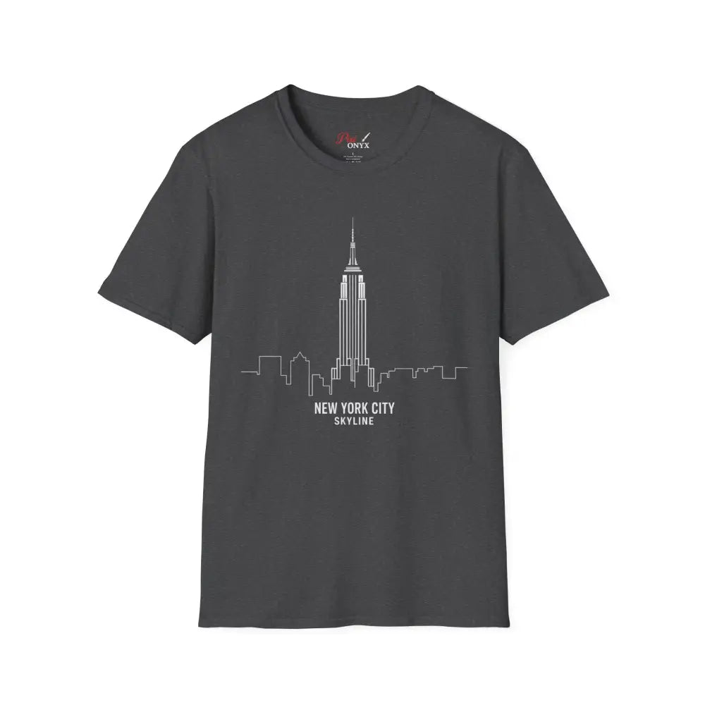 New York City Skyline T Shirt | Unisex Travel Tee Lover Gift Urban Fashion NYC Souvenir Cool Graphic Dark Heather / S