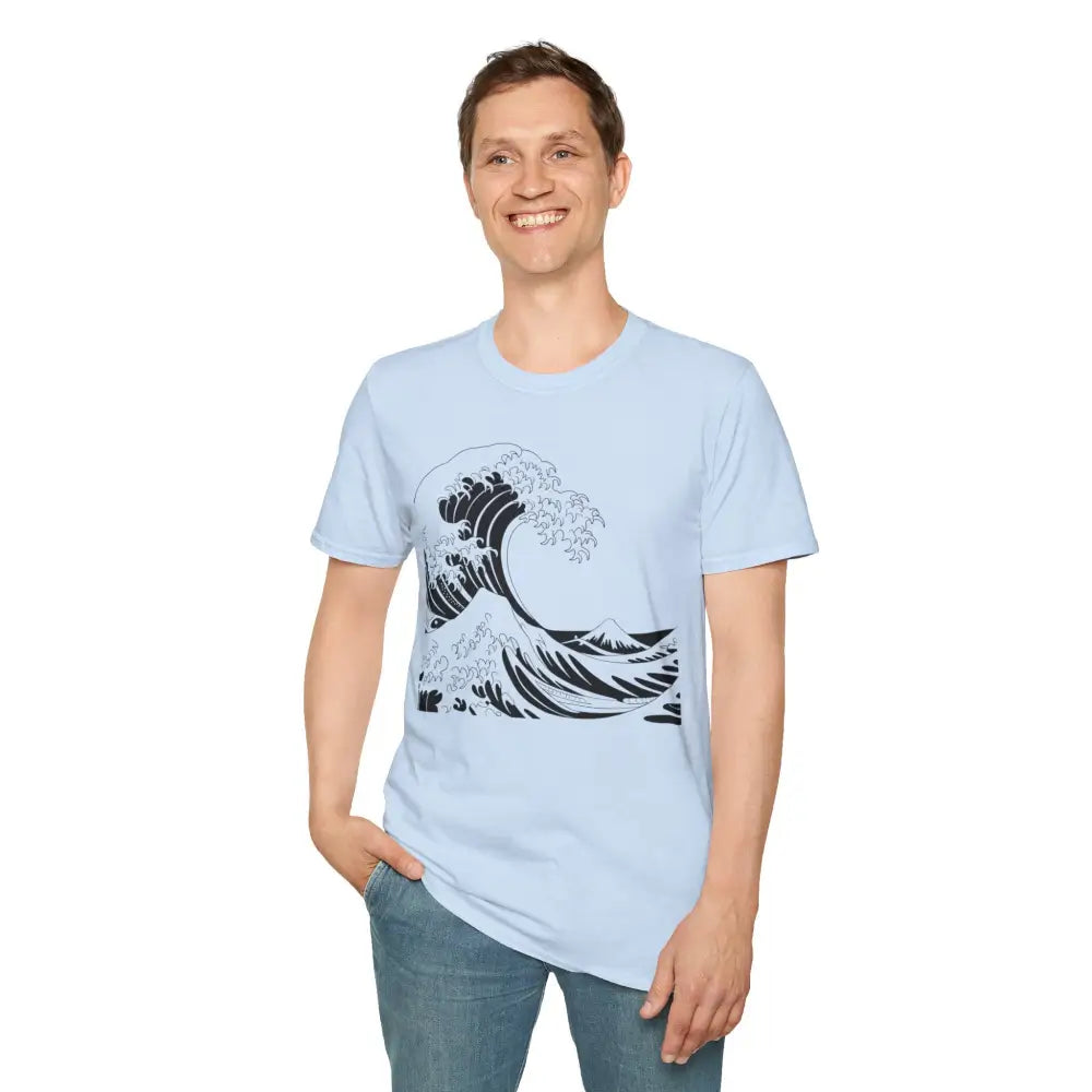 Ocean Wave Unisex T Shirt Soft Style Tee Beach Vibes Summer Casual Wear Gift for Nature Lovers Relaxed Fit Apparel
